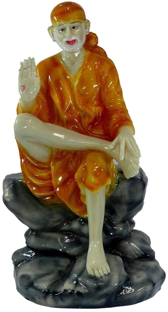 Sai baba murti idol for puja_orange(15 inch)