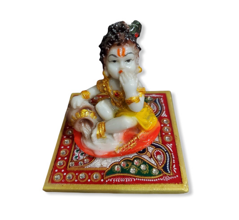 Baby Krishna ( Marble )muticolour murti